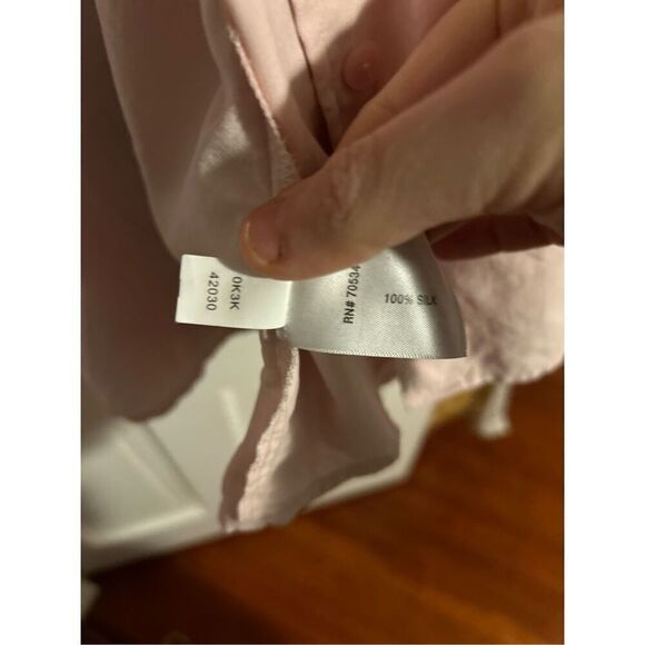 Orvis 100% Silk Button Down Size Large Pink - Picture 3 of 11